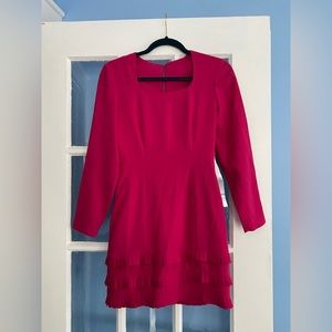 Vintage Magenta Pink Ruffle Mini Dress
